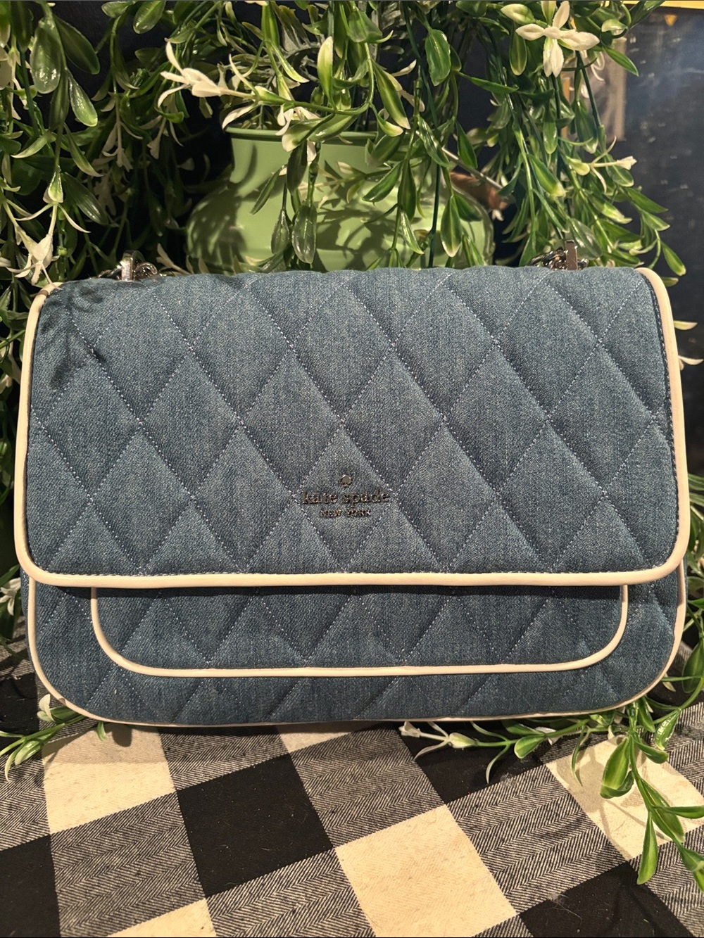 kate spade new york Carey Denim Medium Flap Shoulder Bag